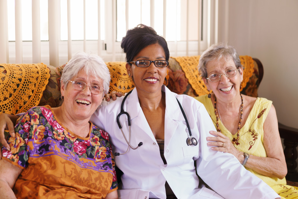 doctor with elderly women