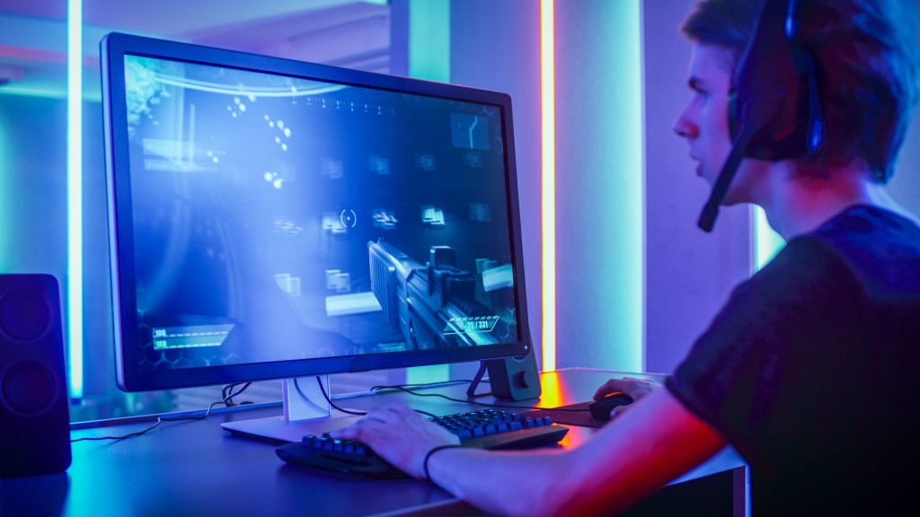 gaming computer and a gamer