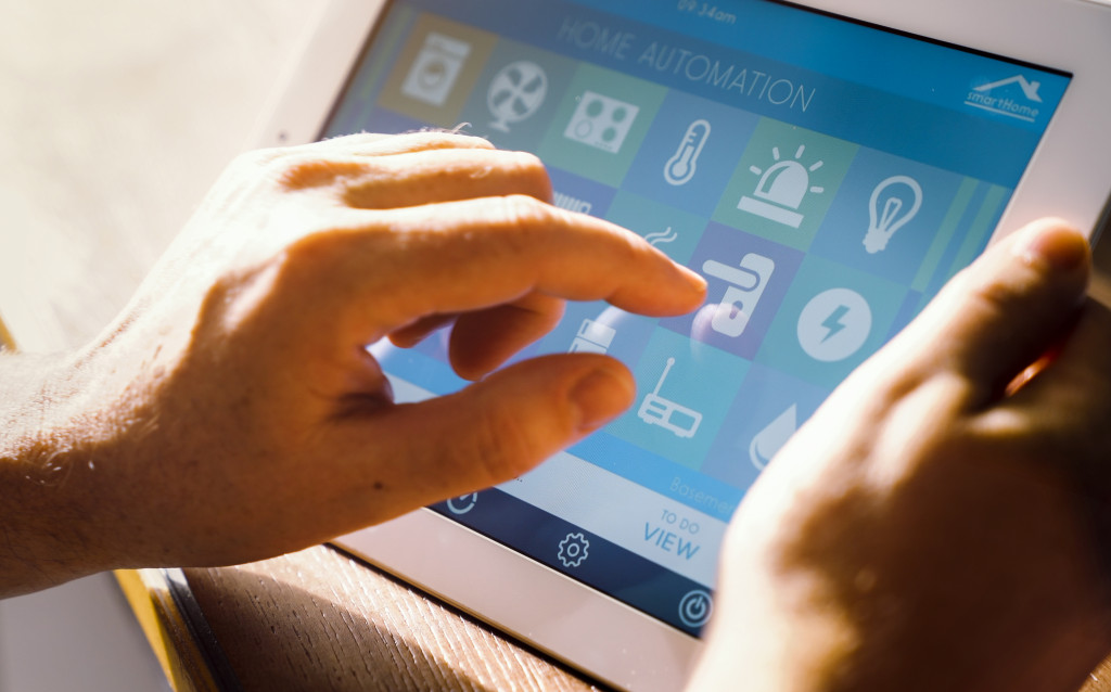 Smart home apps on tablet