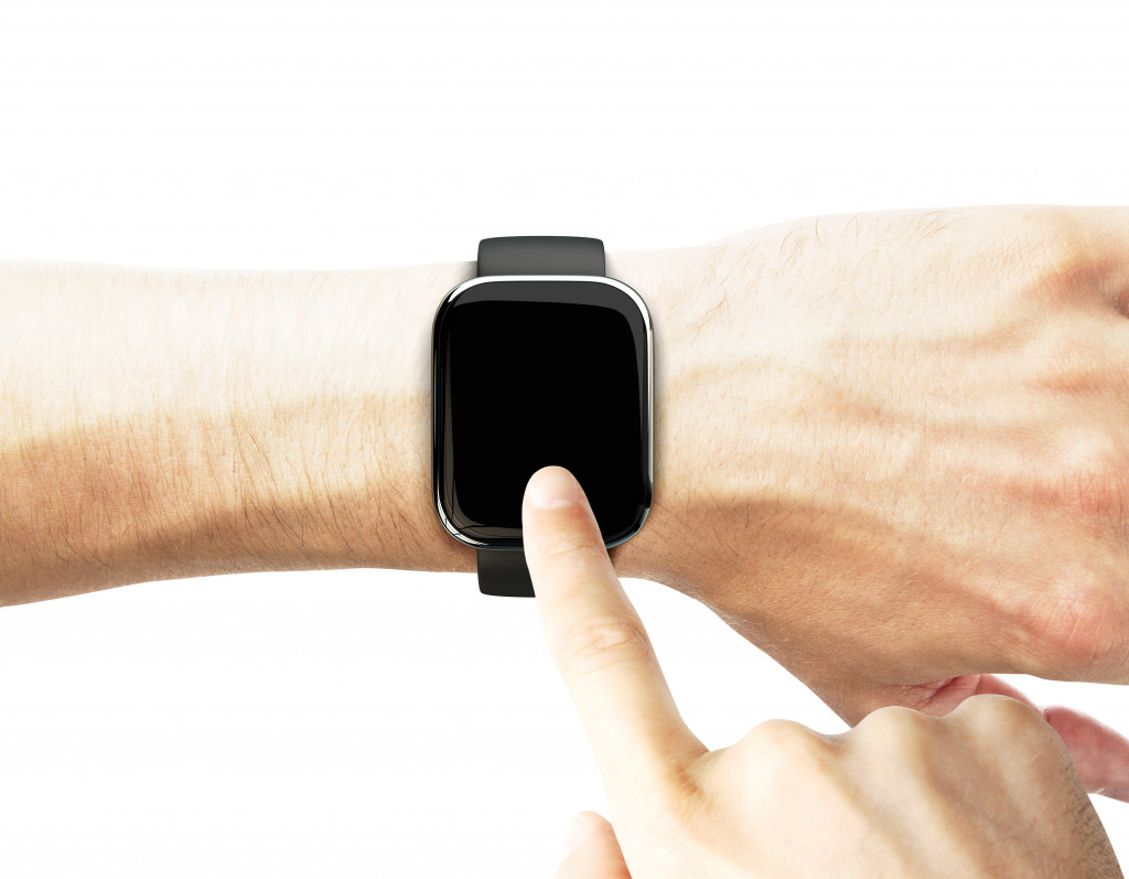 A person using a smart watch