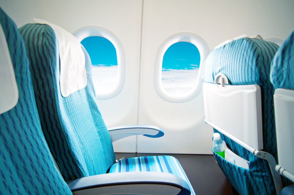 Airplane seats and windows