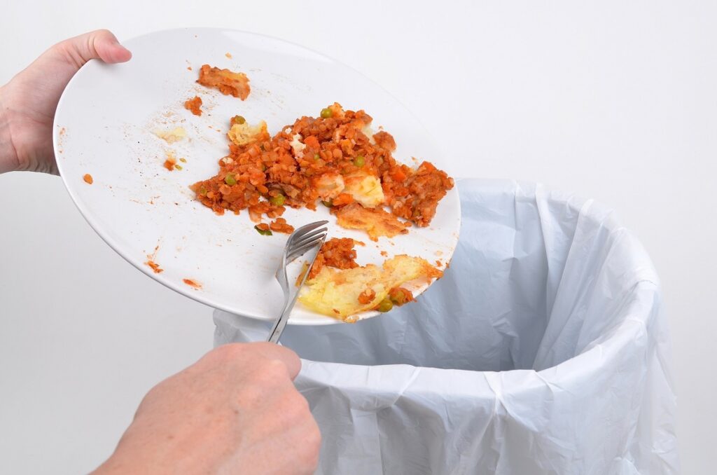 scraping food waste